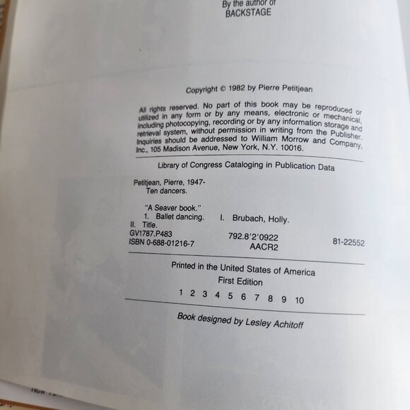 Ten Dancers On Stage, Backstage, at Home, and on the Road HC 1st Ed. 1982 - Picture 7 of 16